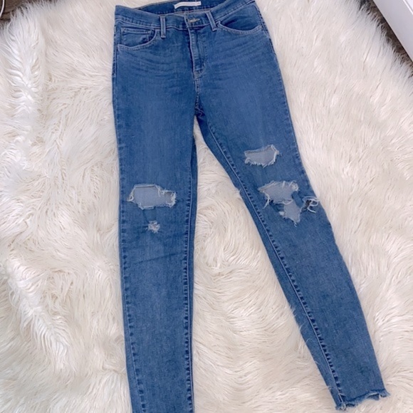 Levi’s high rise 720 super skinny distressed jeans size 28/30 - Picture 9 of 11